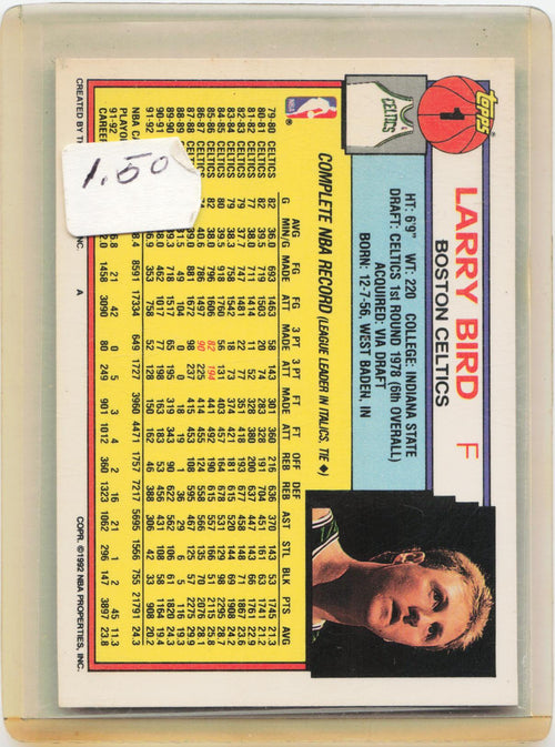 1992-93 Topps #1 Larry Bird