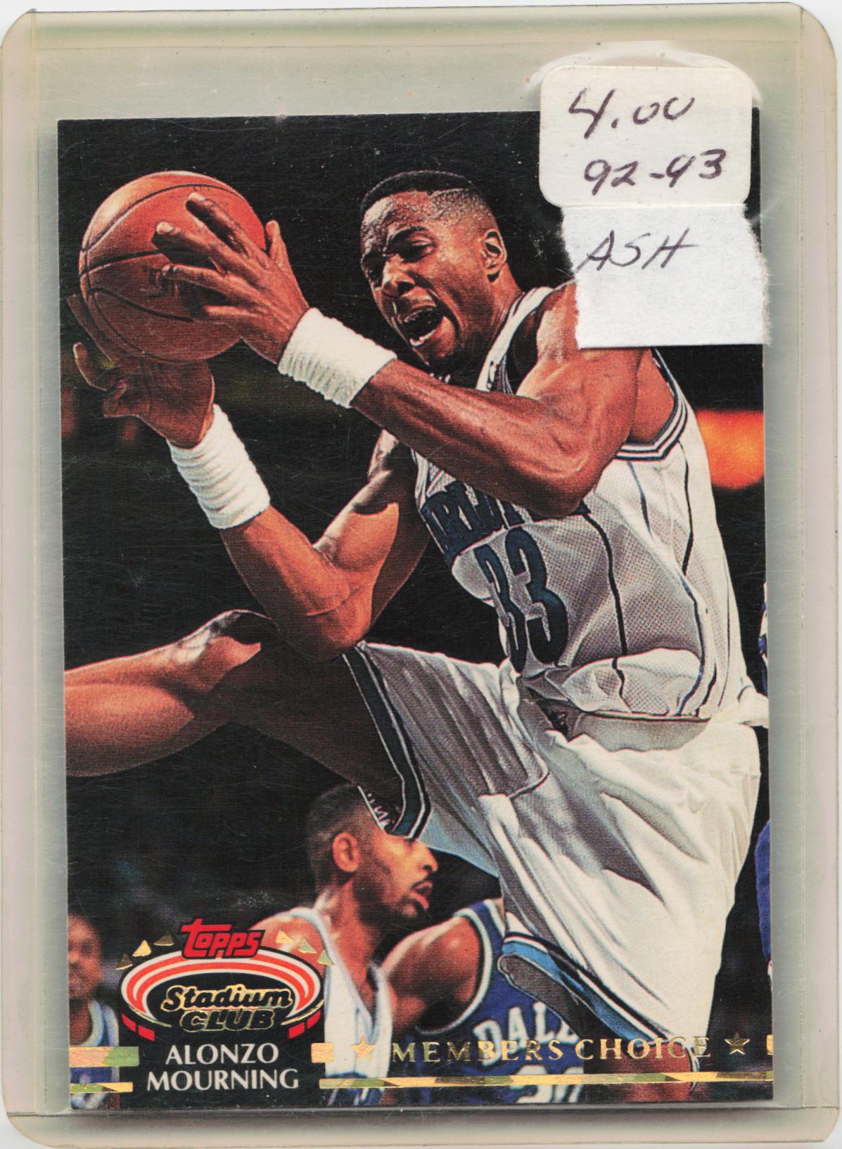 1992-93 Stadium Club #209 Alonzo Mourning