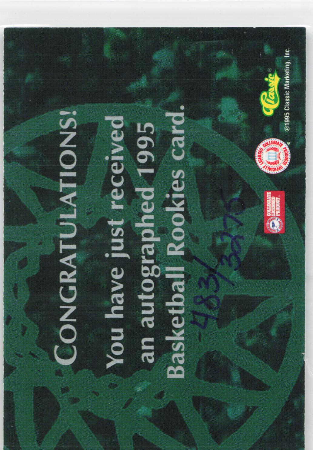 1995 Classic Rookies #NNO Terrence Rencher Autographs #/3275