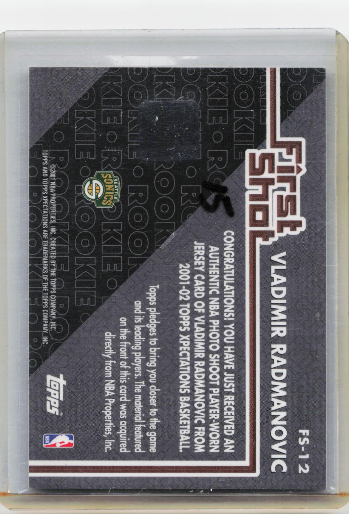 2001-02 Topps Xpectations #FS-12 Vladimir Radmanovic First Shot