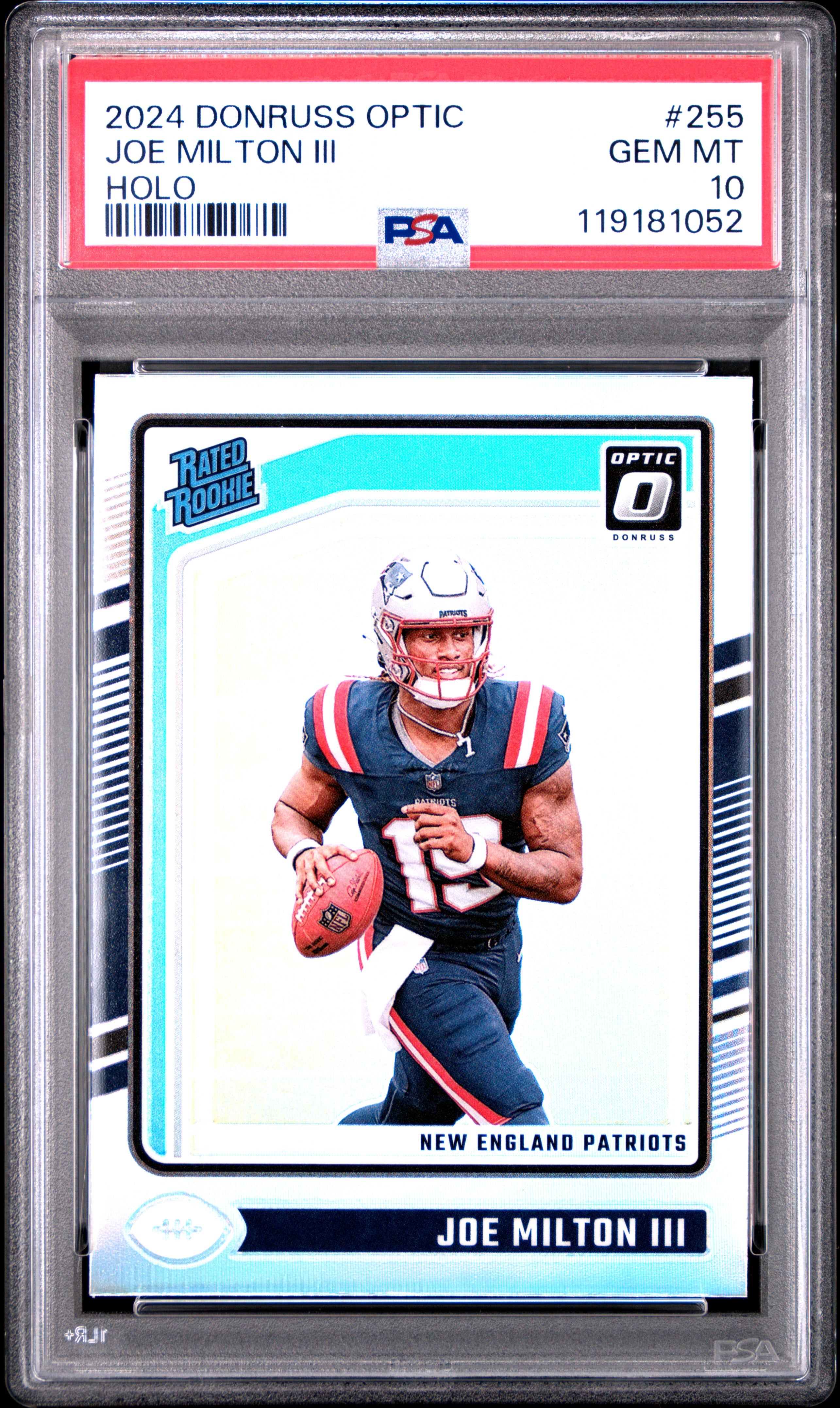 2024 Donruss Optic #255 Joe Milton III Holo PSA 10