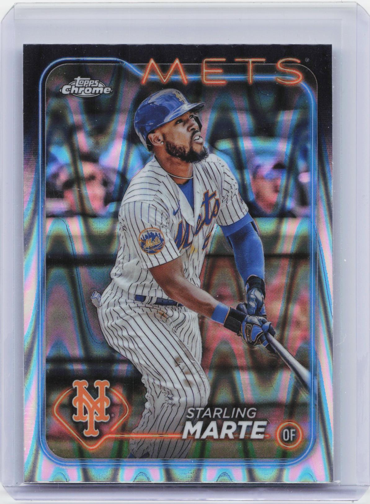 2024 Topps Chrome #257 Starling Marte Raywave Refractors