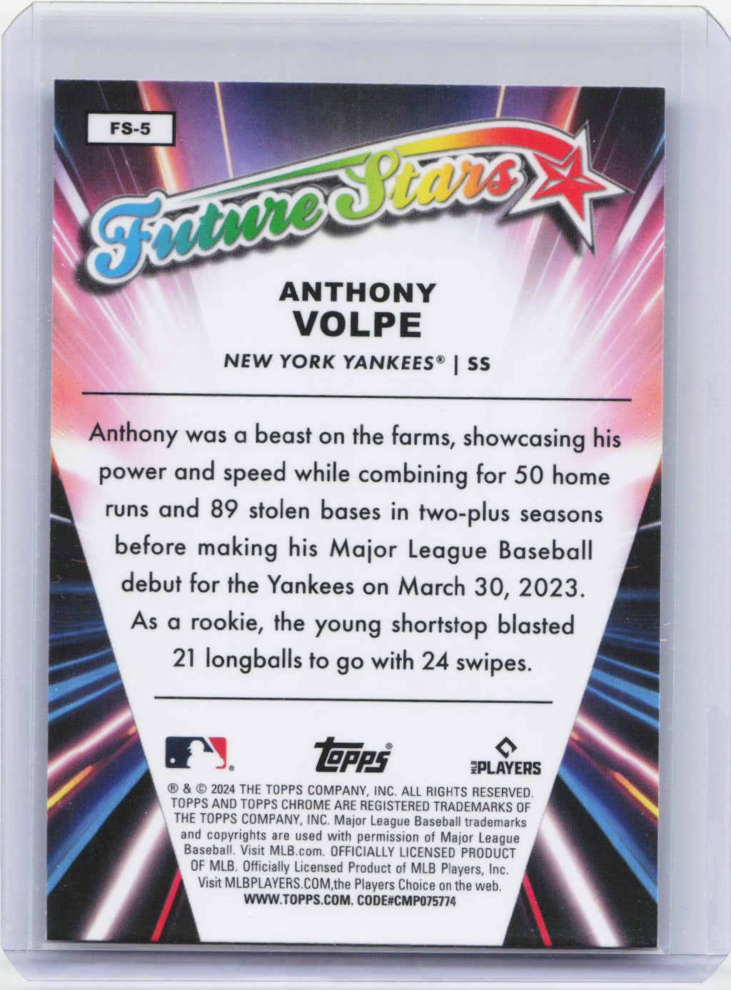 2024 Topps Chrome #FS-5 Anthony Volpe Future Stars