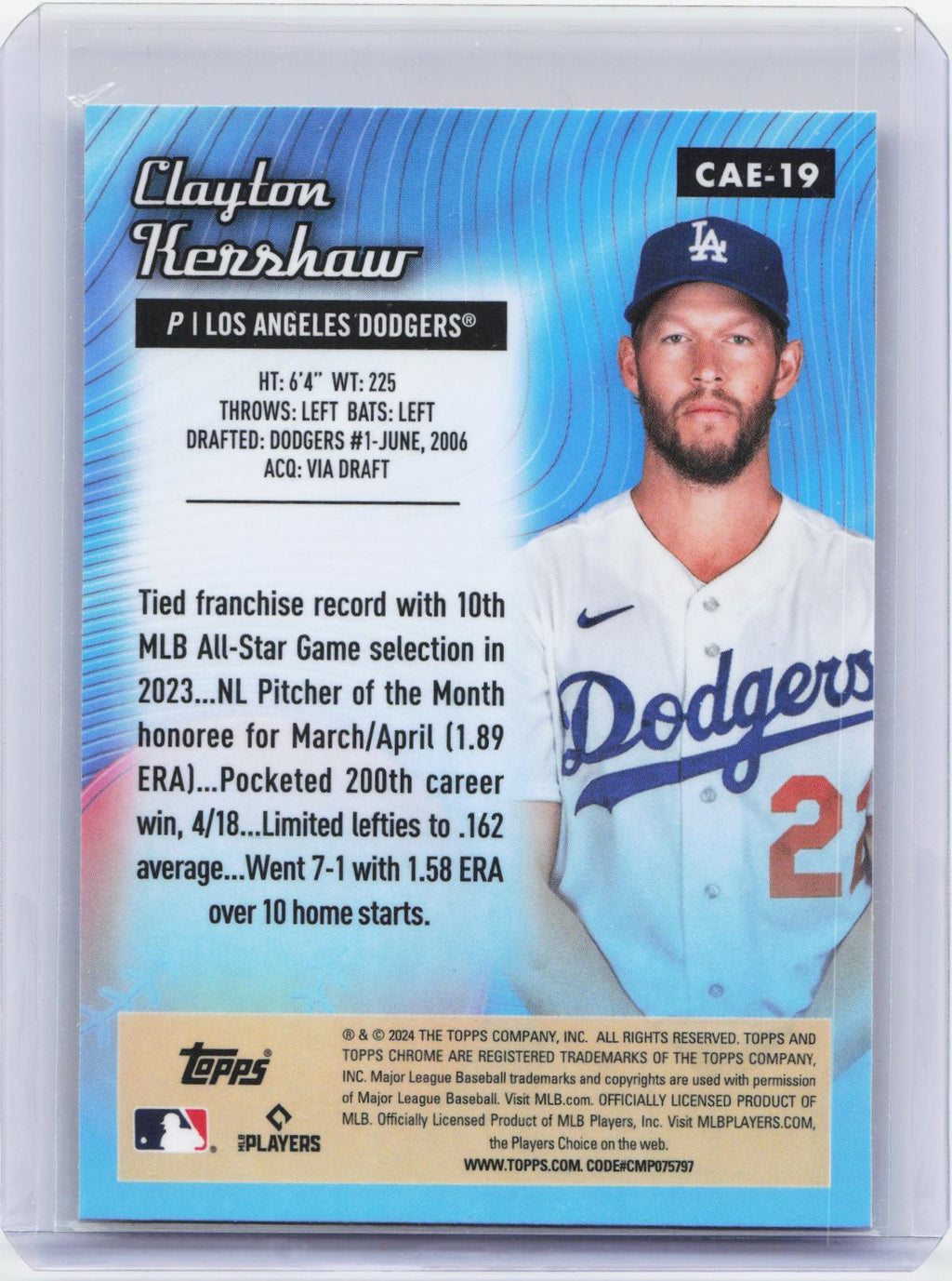 2024 Topps Chrome #CAE-19 Clayton Kershaw Chrome All-Etch