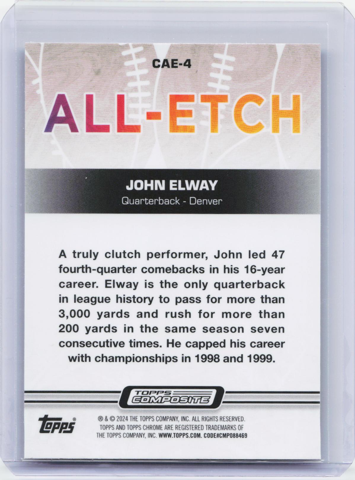 2023 Topps Composite #CAE-4 John Elway Chrome All-Etch