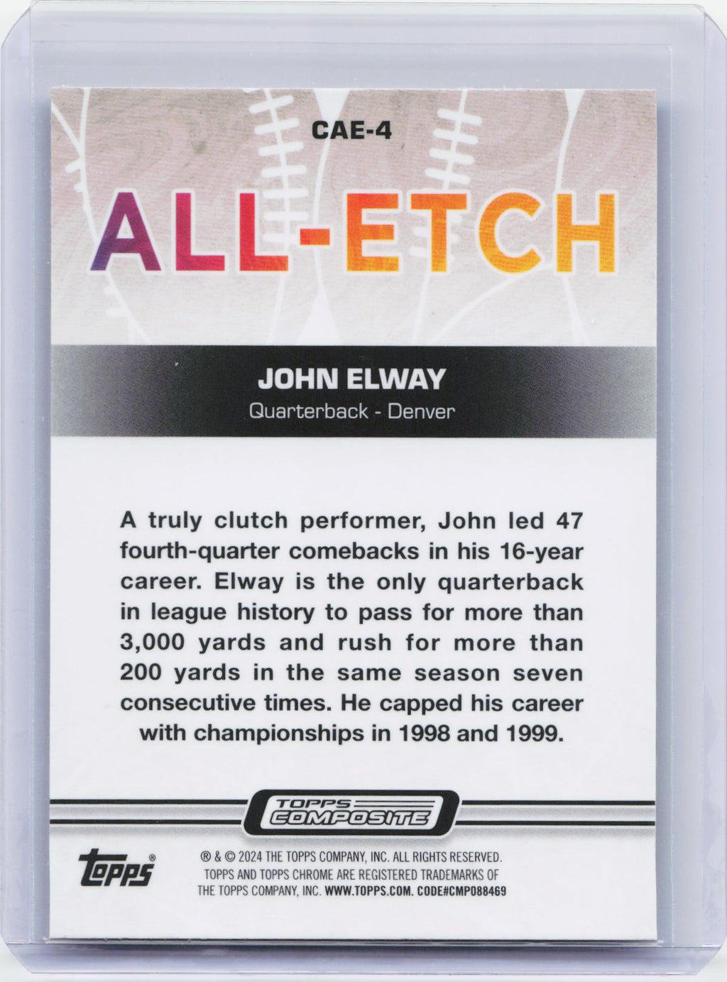 2023 Topps Composite #CAE-4 John Elway Chrome All-Etch