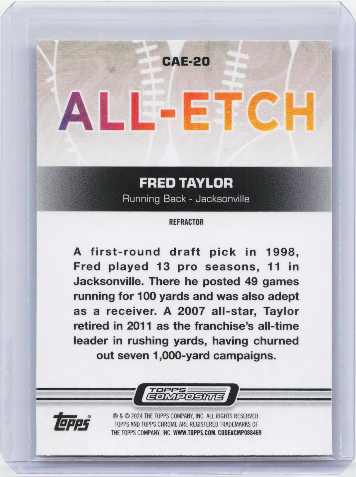 2023 Topps Composite #CAE-20 Fred Taylor Chrome All-Etch