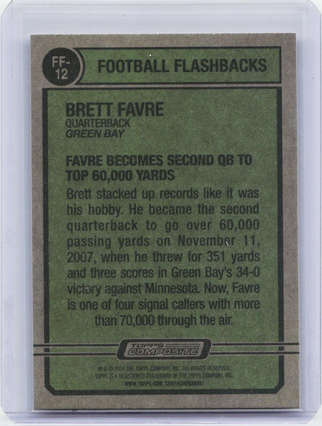 2023 Topps Composite #FF-12 Brett Favre Football Flashbacks