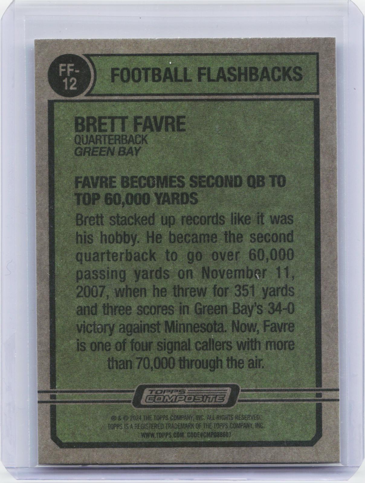 2023 Topps Composite #FF-12 Brett Favre Football Flashbacks