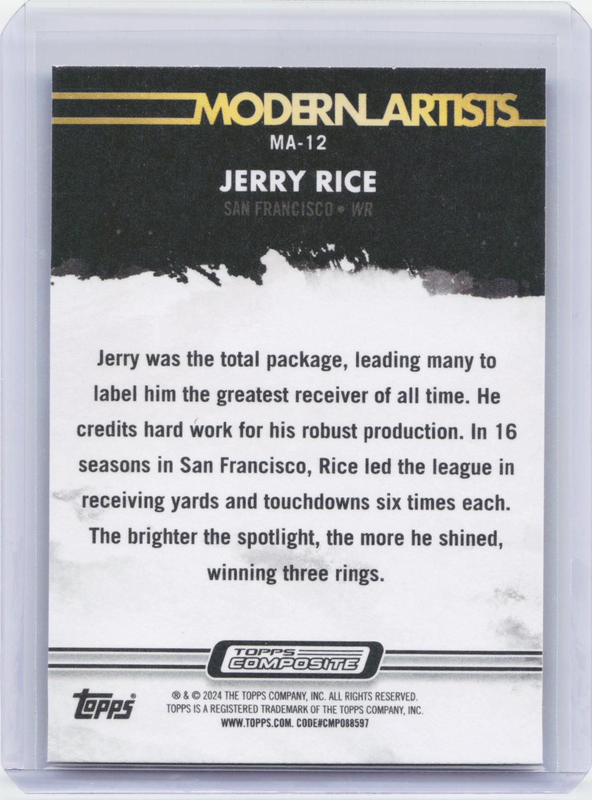 2023 Topps Composite #MA-12 Jerry Rice Modern Artists