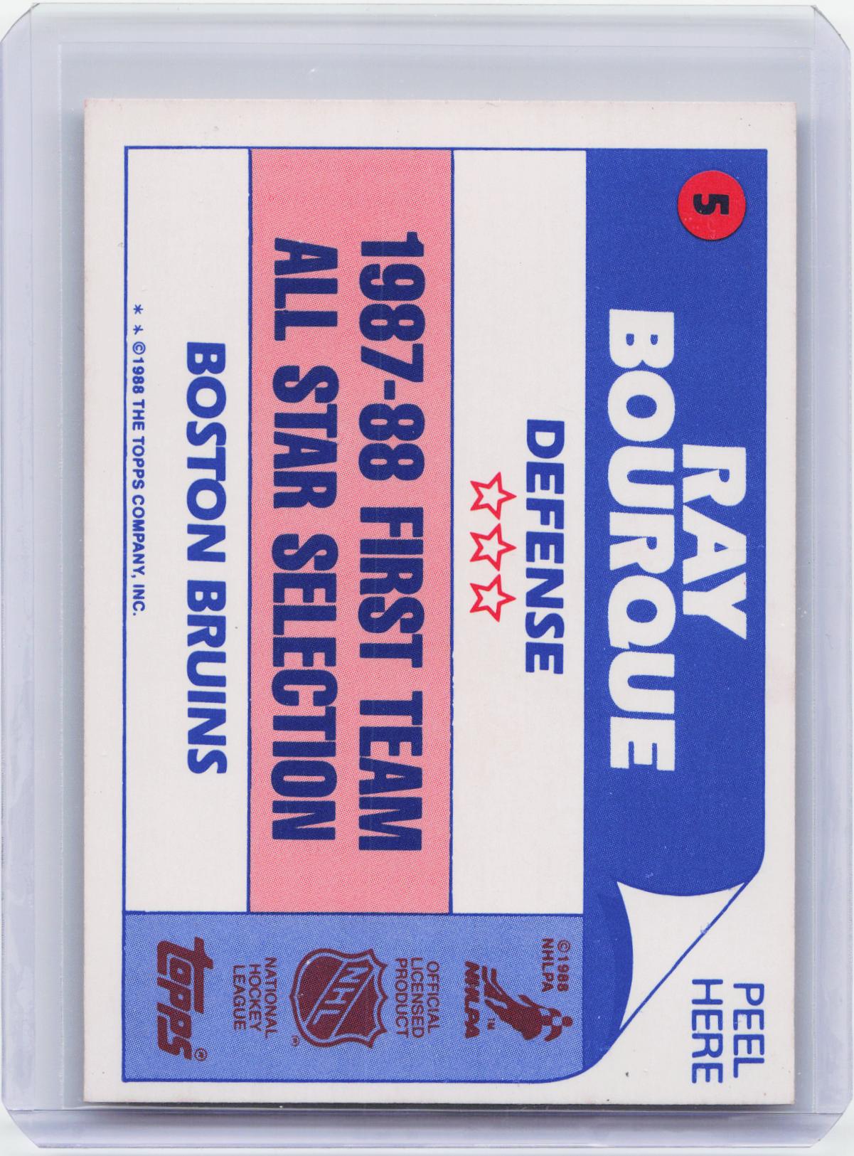 1988-89 Topps #5 Ray Bourque Stickers