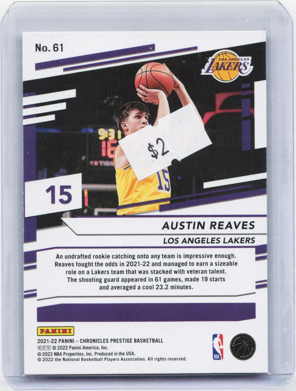 2021-22 Panini Chronicles #61 Austin Reaves