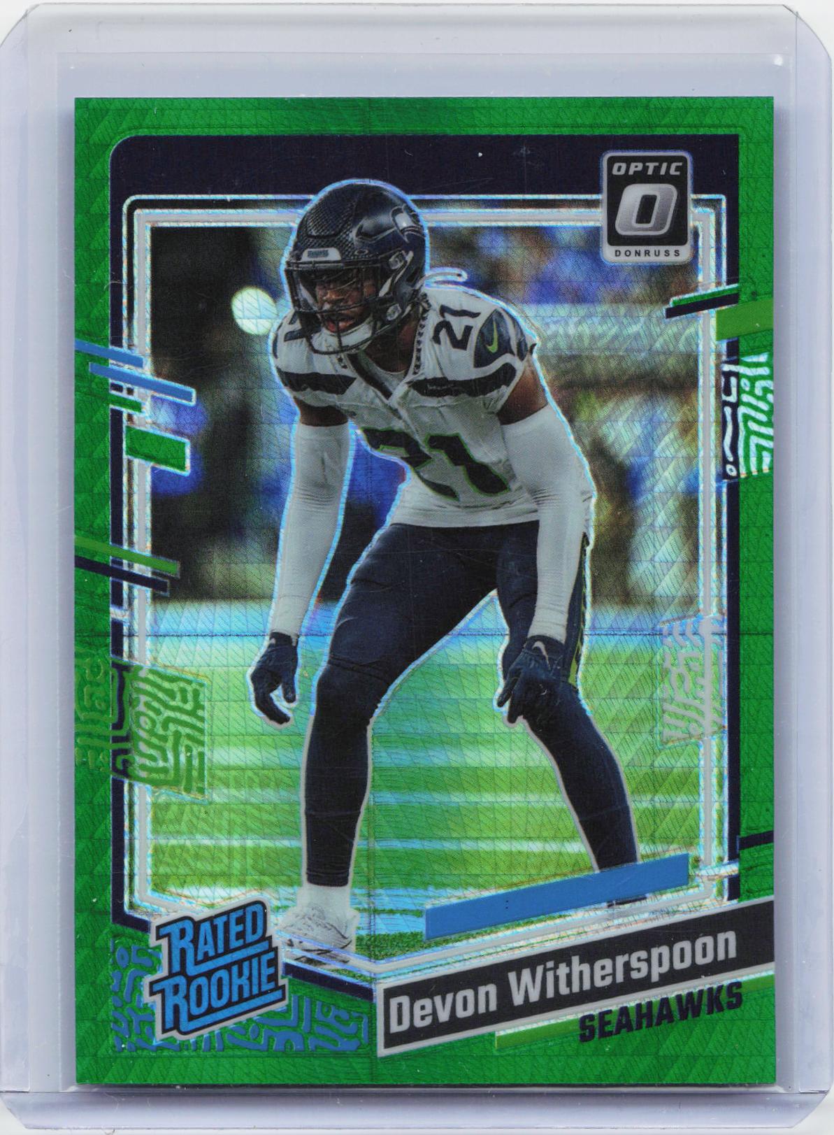 2023 Donruss Optic #292 Devon Witherspoon Green Hyper