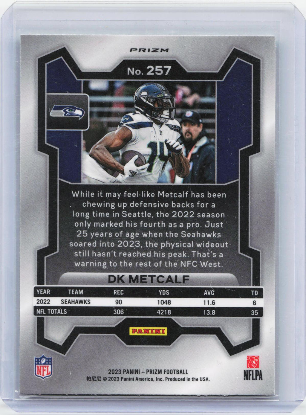 2023 Panini Prizm #257 DK Metcalf Neon Green Pulsar