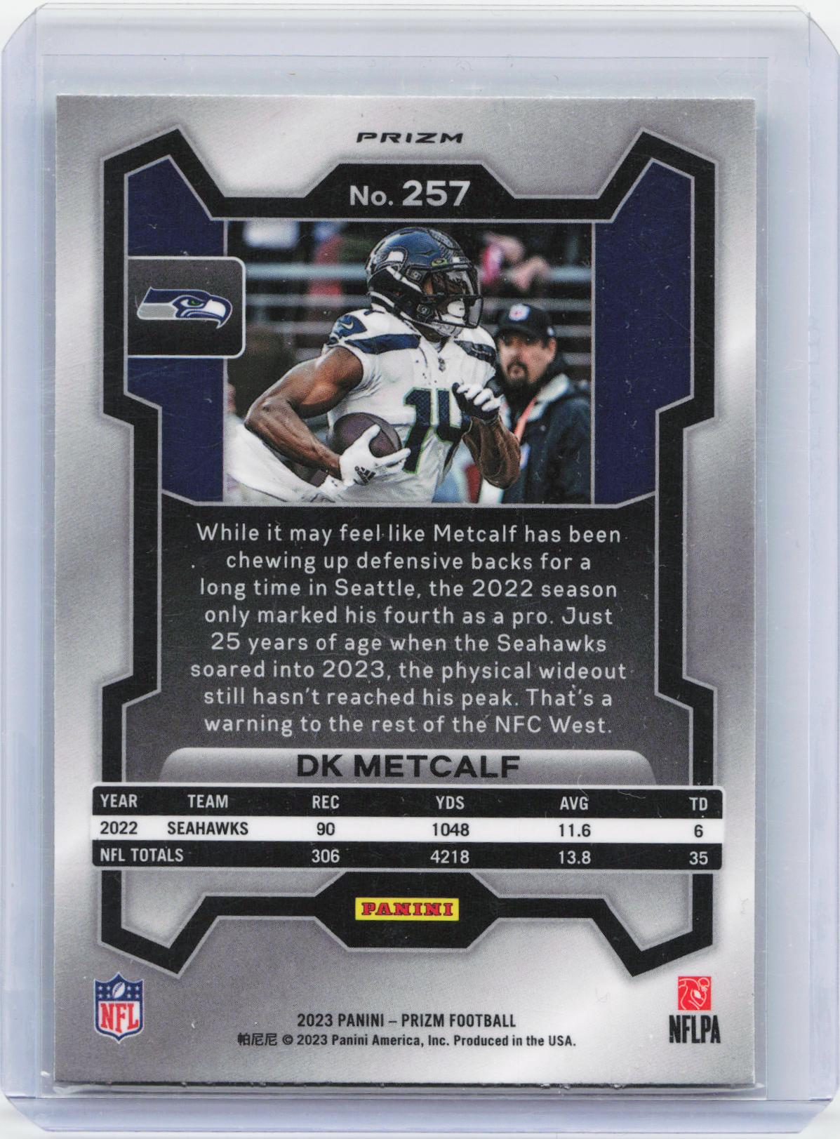 2023 Panini Prizm #257 DK Metcalf Neon Green Pulsar