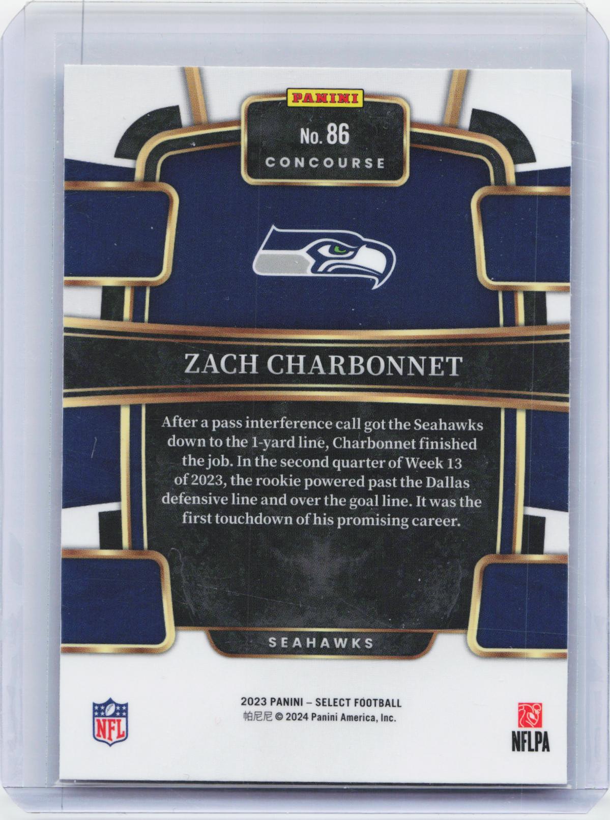 2023 Panini Select #86 Zach Charbonnet