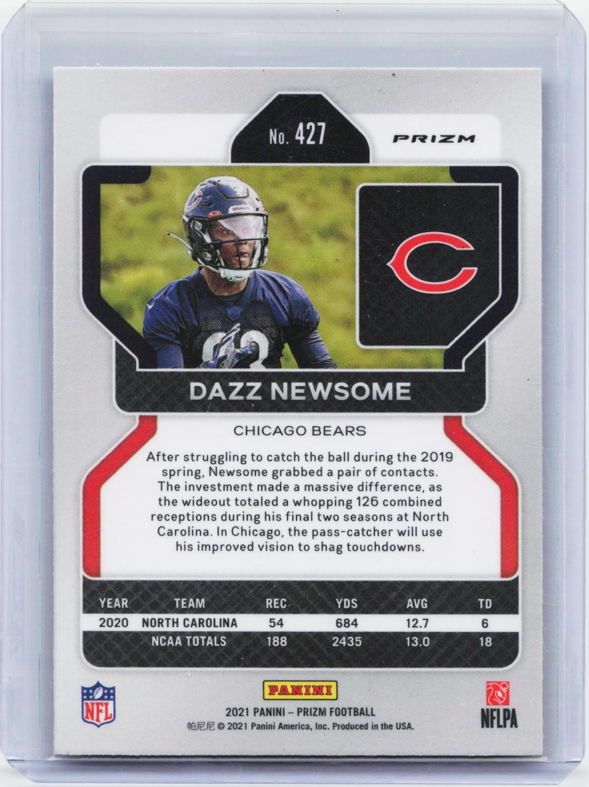 2021 Panini Prizm #427 Dazz Newsome Red White and Blue