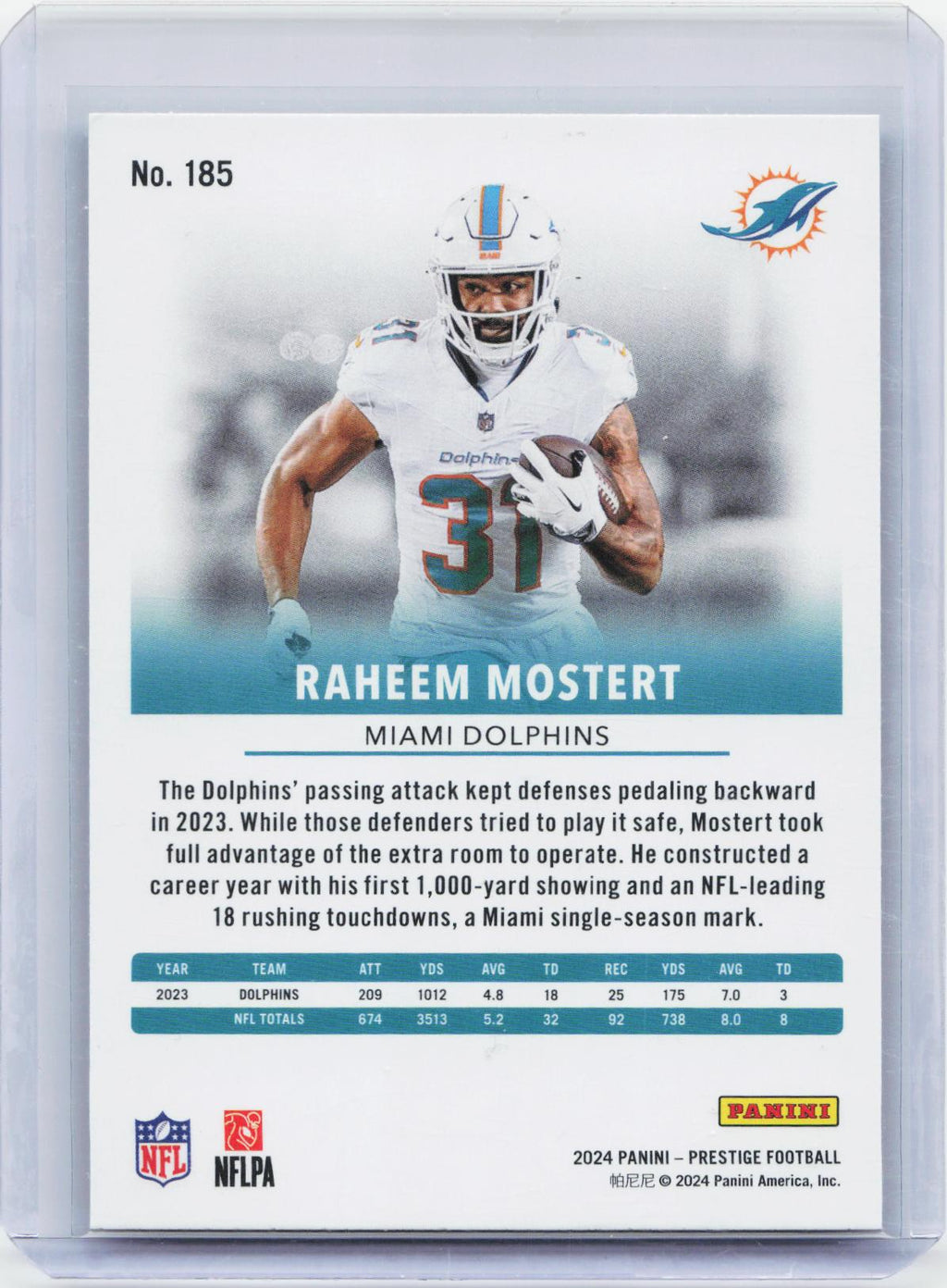 2024 Panini Prestige #185 Raheem Mostert Galaxy Xtra Points