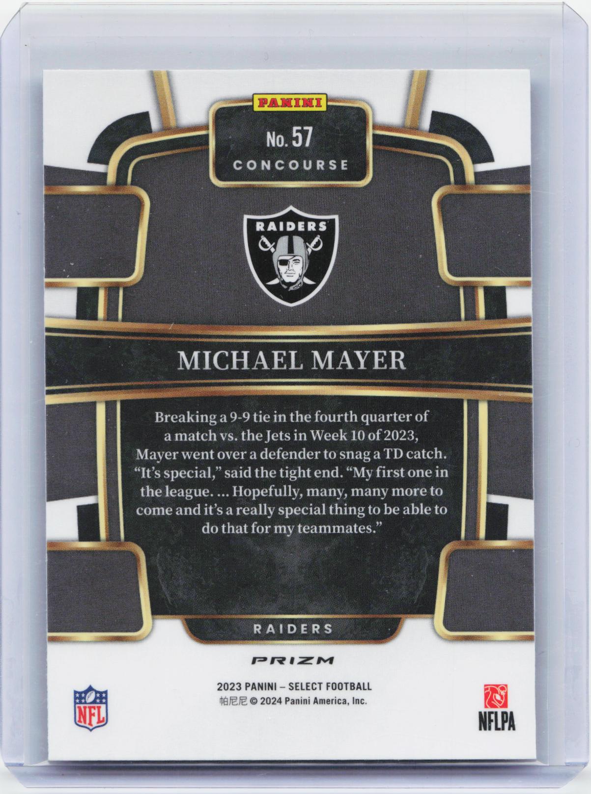 2023 Panini Select #57 Michael Mayer Silver Prizms