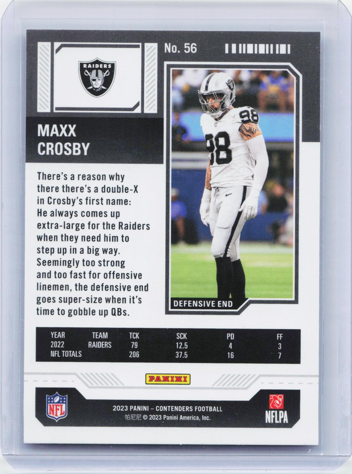 2023 Panini Contenders #56 Maxx Crosby Retail