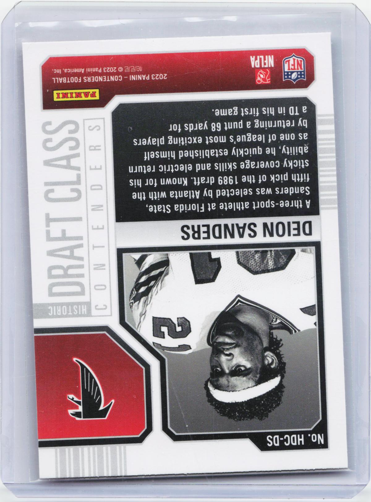 2023 Panini Contenders #HDC-DS Deion Sanders Historic Draft Class Contenders