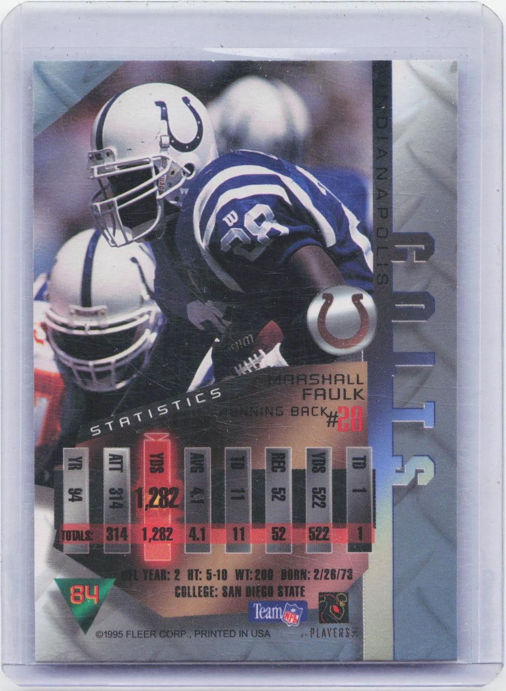 1995 Fleer Metal #84 Marshall Faulk