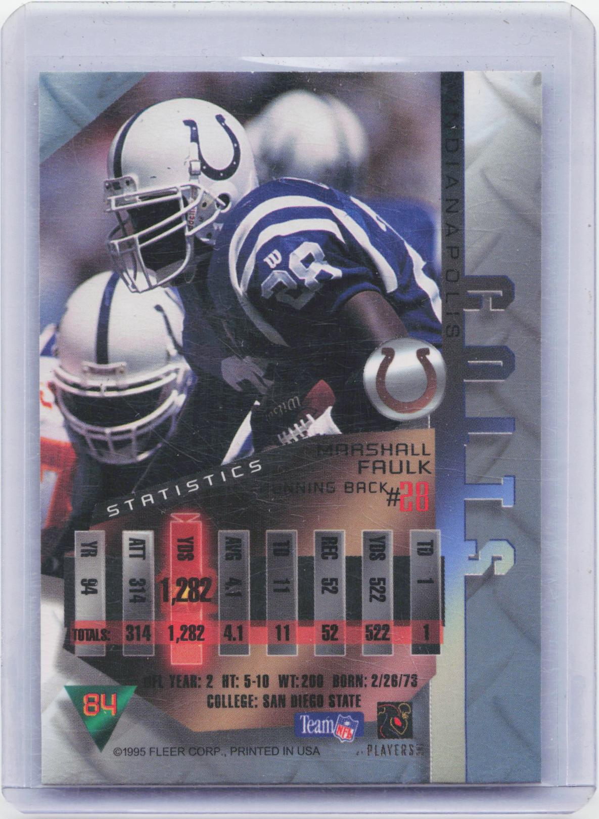 1995 Fleer Metal #84 Marshall Faulk