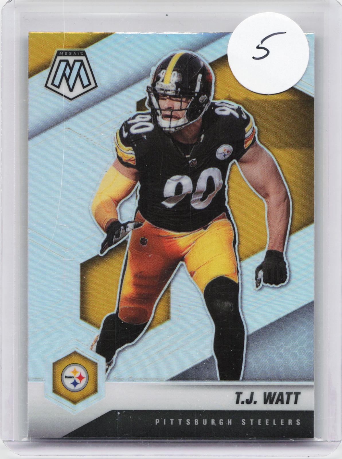 2021 Panini Mosaic #172 T.J. Watt Prizm Silver