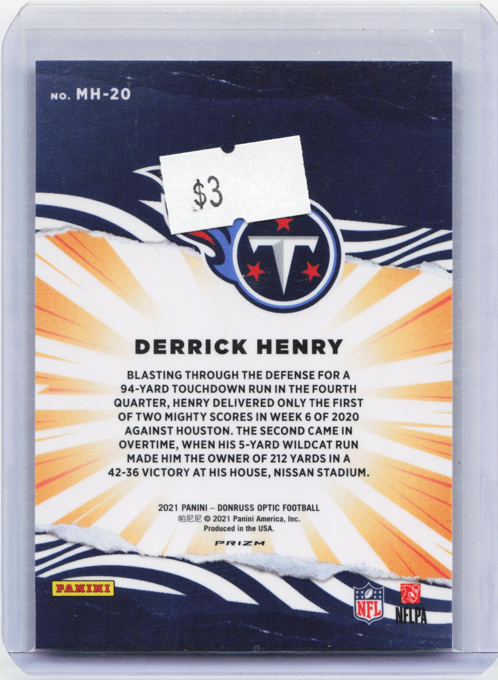 2021 Donruss Optic #MH-20 Derrick Henry My House!