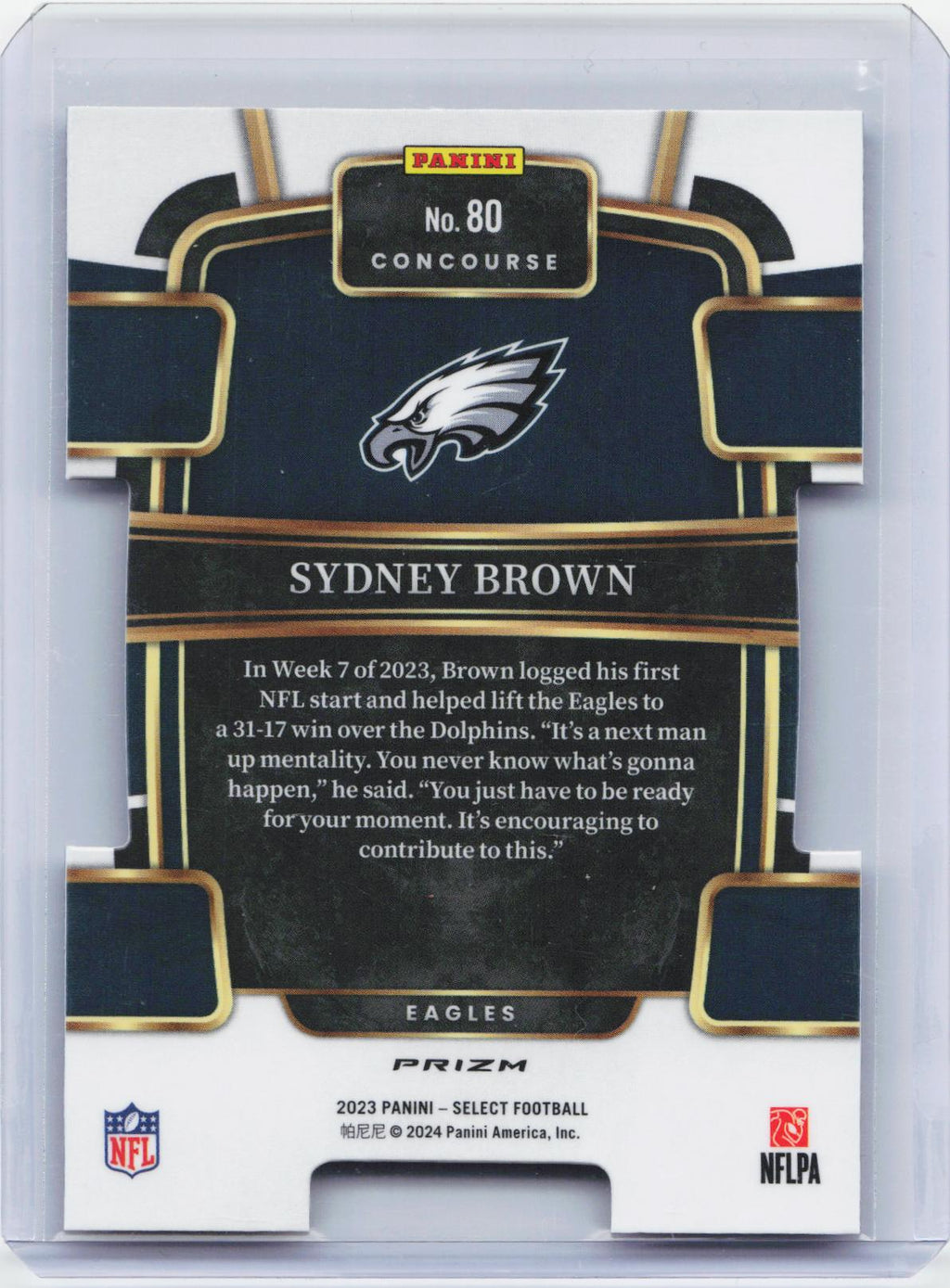 2023 Panini Select #80 Sydney Brown Black and Red Prizms Die Cuts
