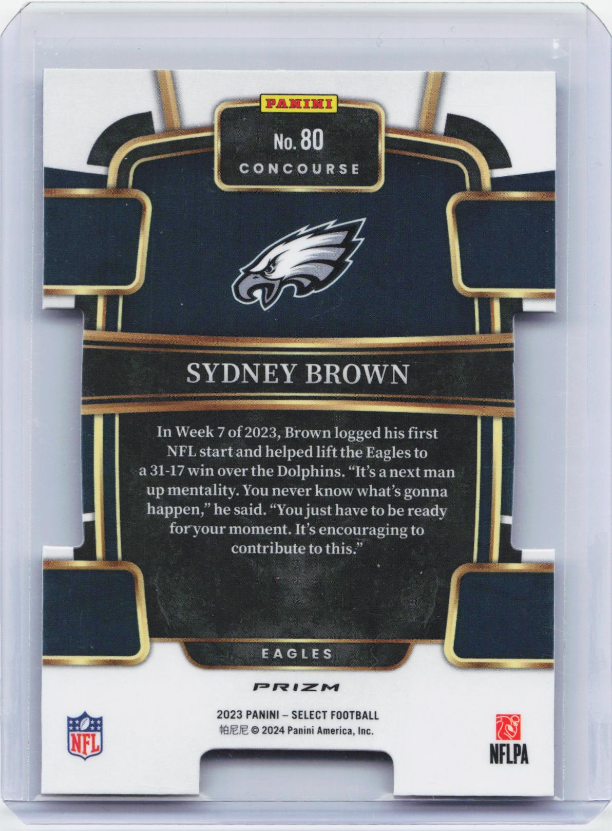 2023 Panini Select #80 Sydney Brown Black and Red Prizms Die Cuts