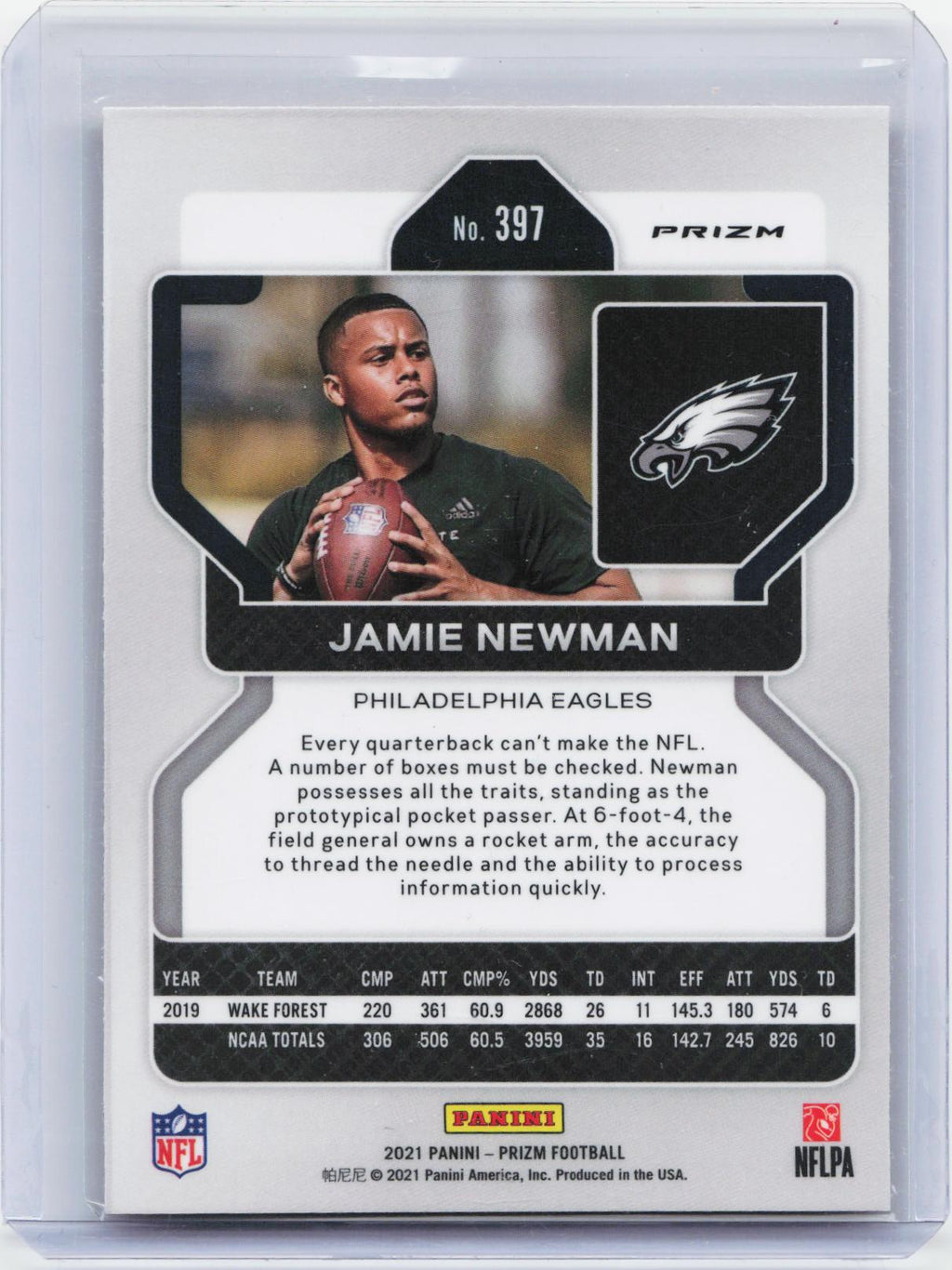 2021 Panini Prizm #397 Jamie Newman Lazer