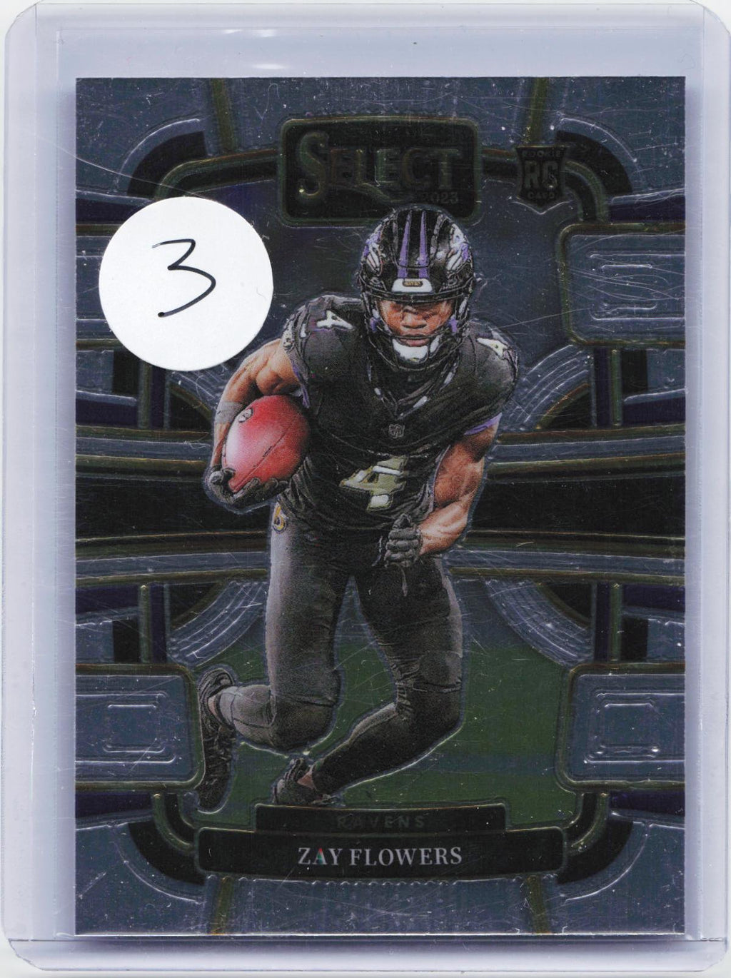 2024 Panini Select #401 Zay Flowers The Sporting News banner on the back