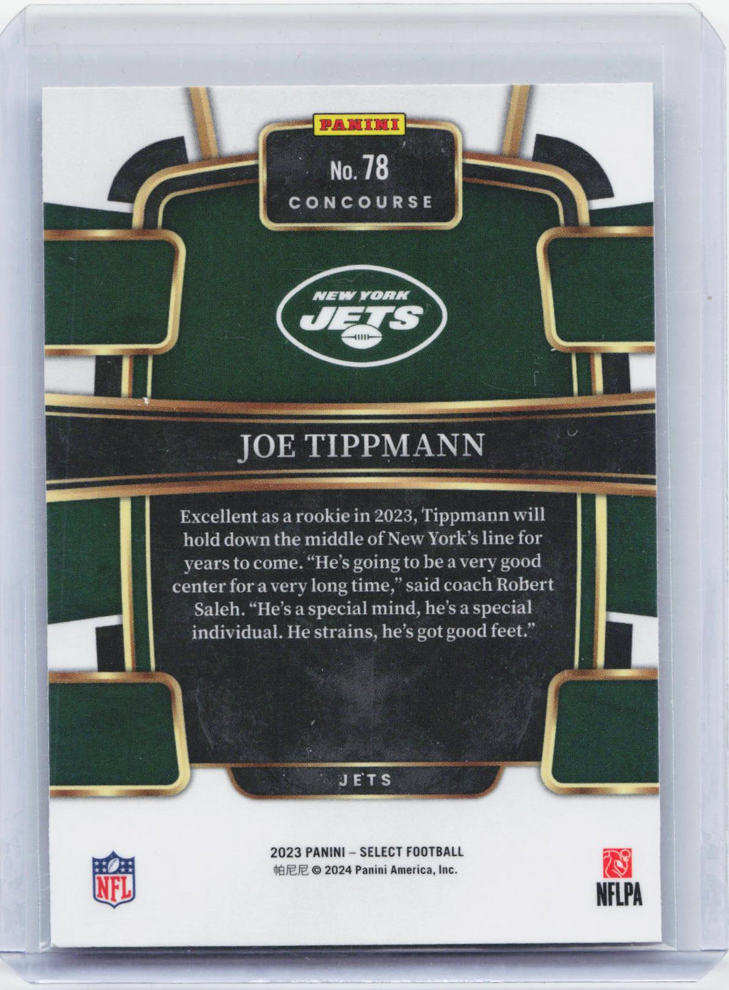 2023 Panini Select #78 Joe Tippmann