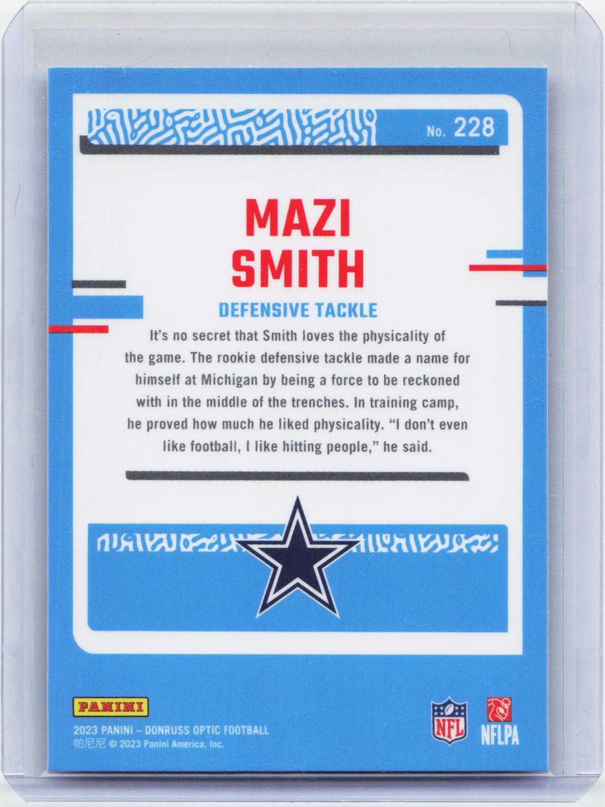 2023 Donruss Optic #228 Mazi Smith