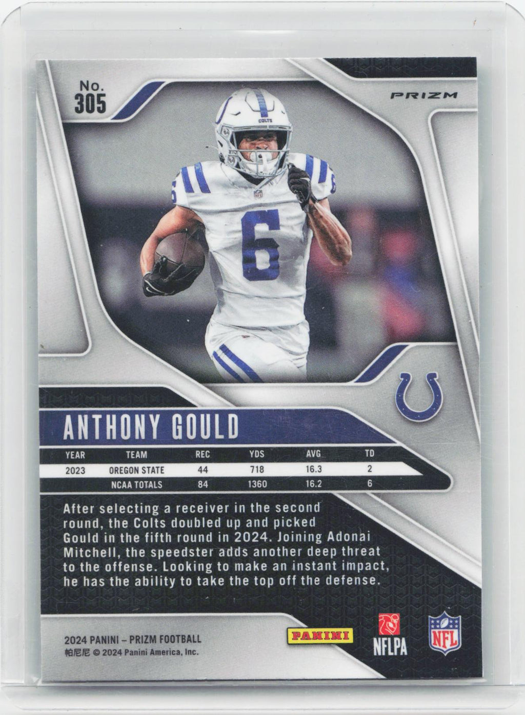 2024 Panini Prizm #305 Anthony Gould Green Wave