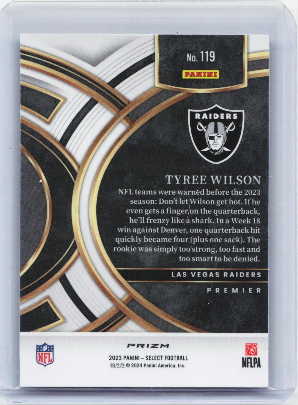2023 Panini Select #119 Tyree Wilson Silver Prizms