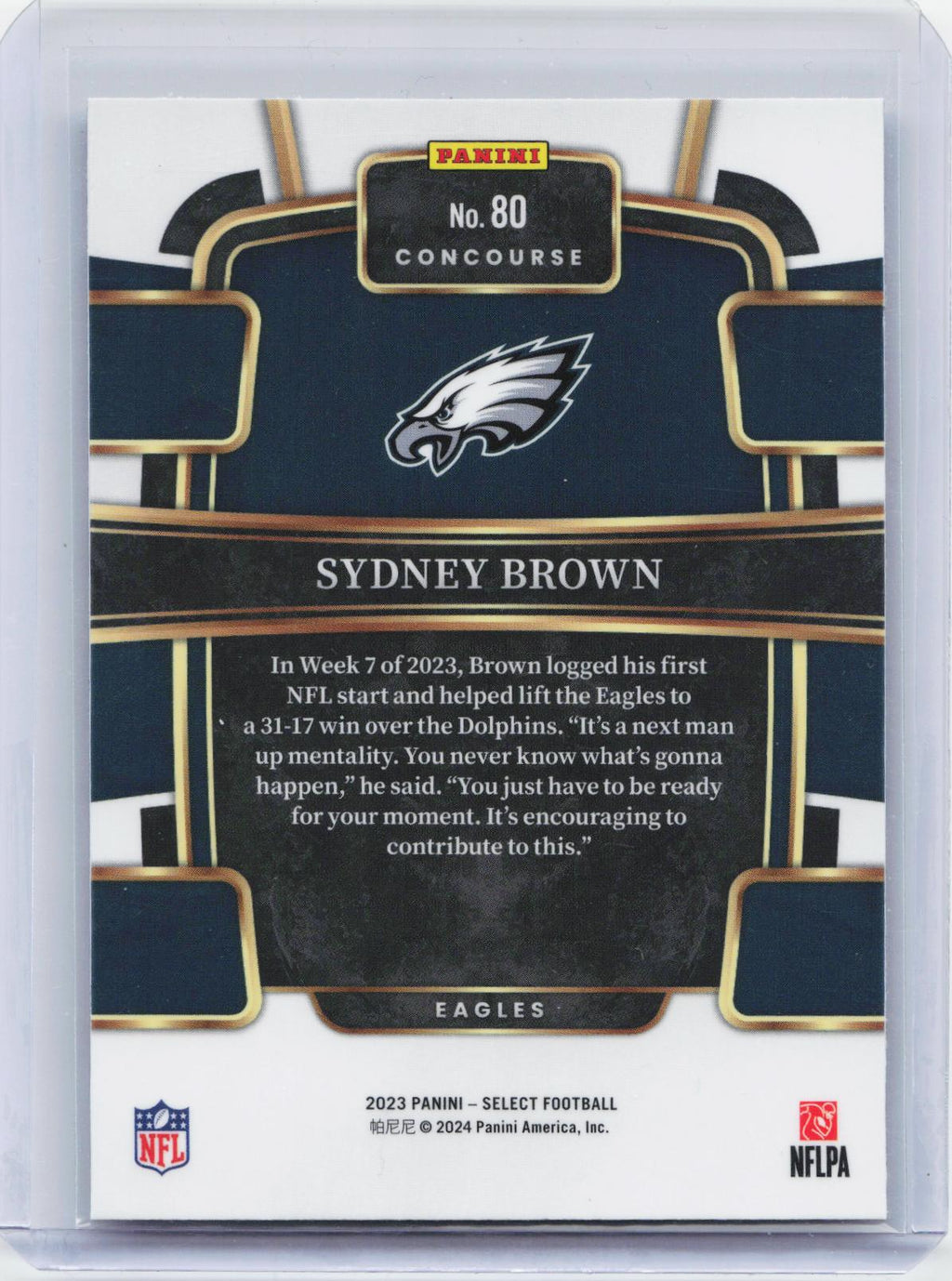 2023 Panini Select #80 Sydney Brown