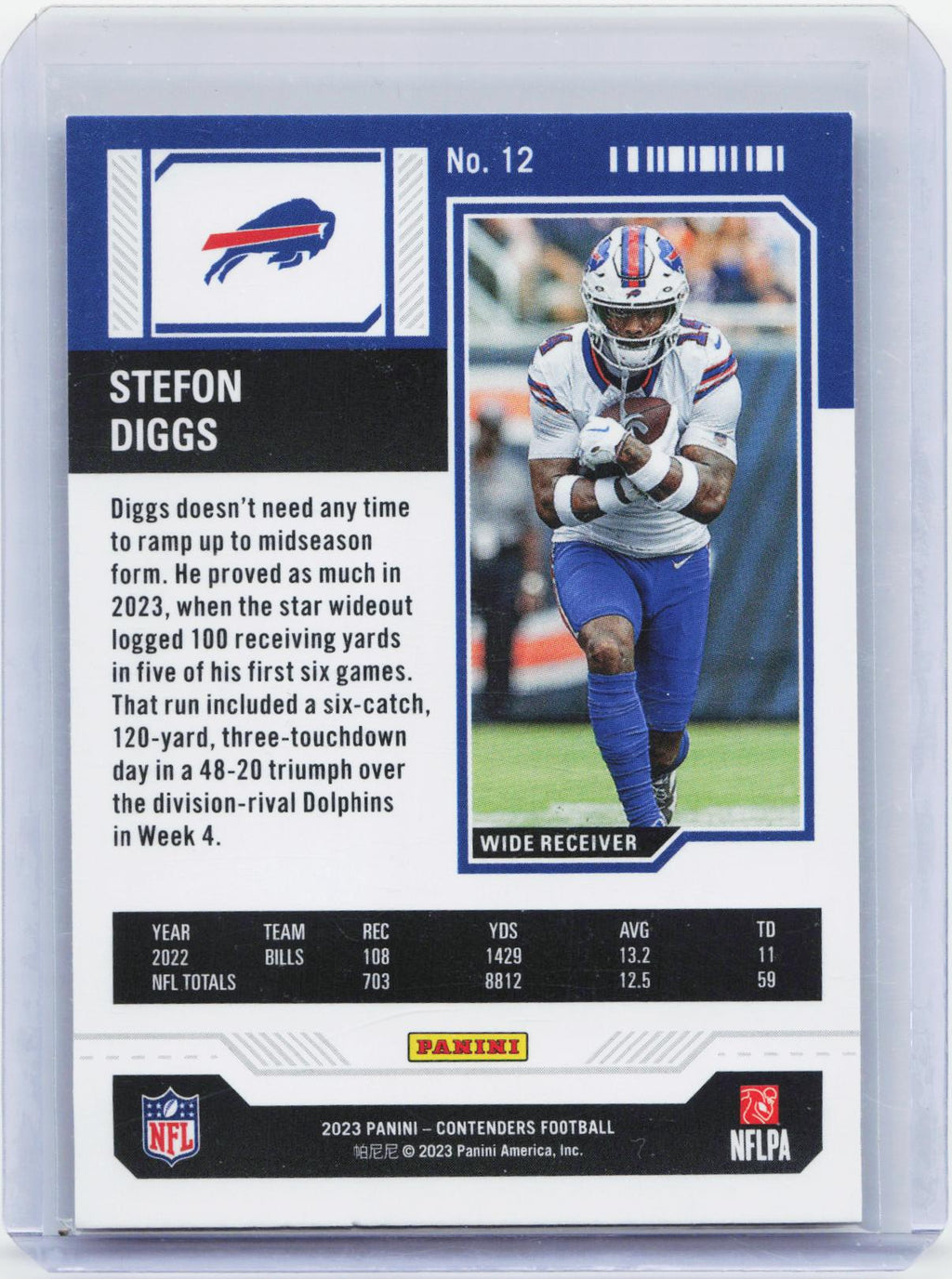 2023 Panini Contenders #12 Stefon Diggs