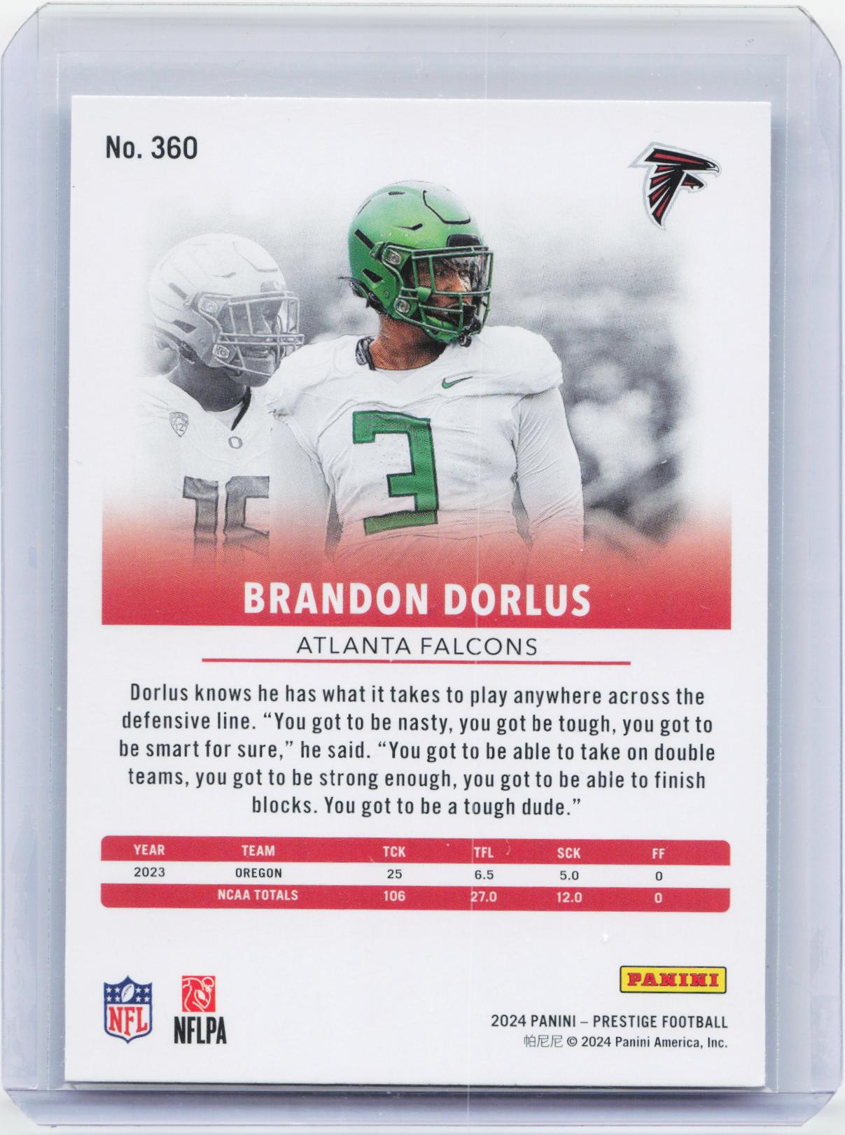 2024 Panini Prestige #360 Brandon Dorlus