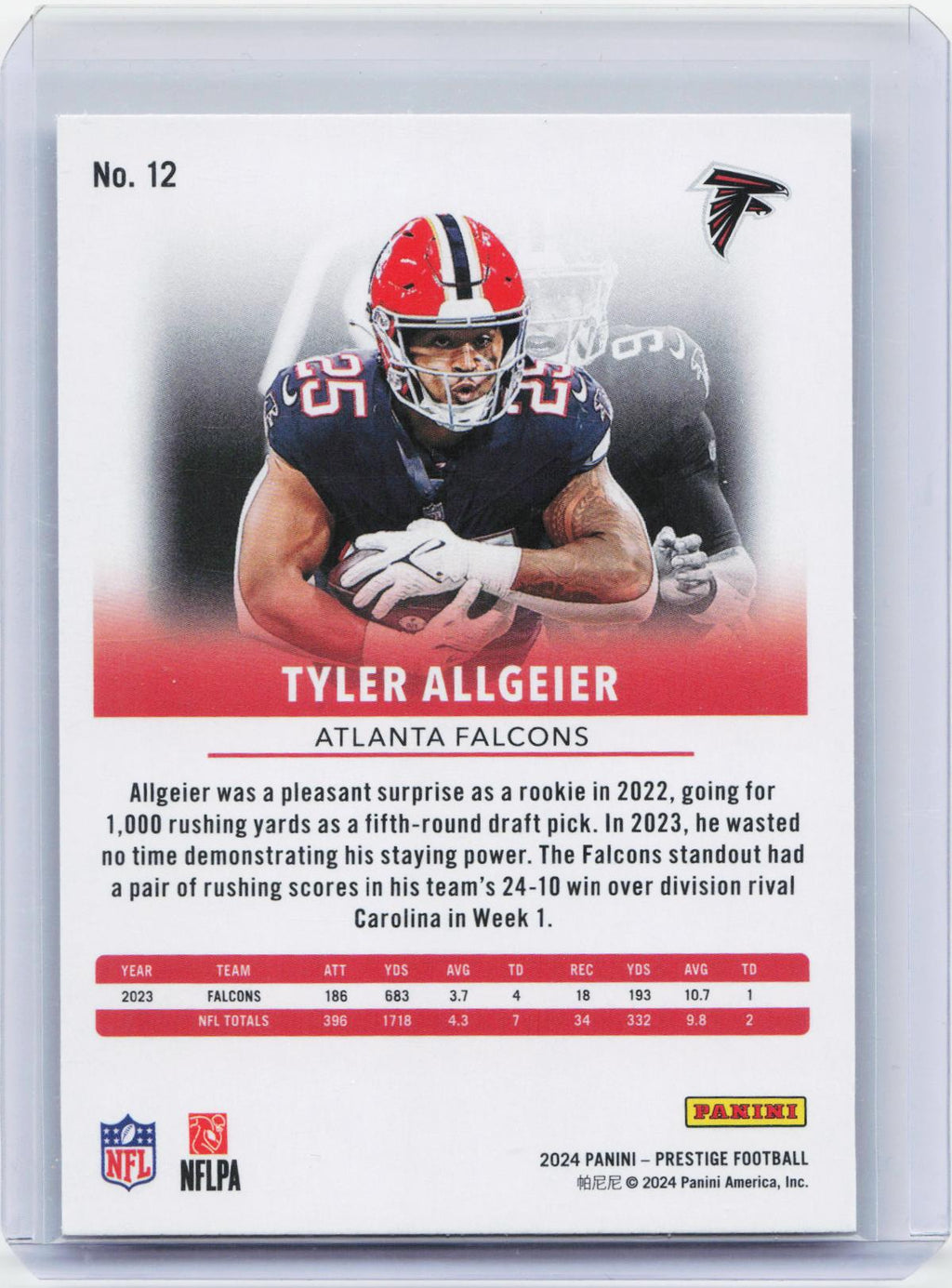 2024 Panini Prestige #12 Tyler Allgeier Dots Xtra Points