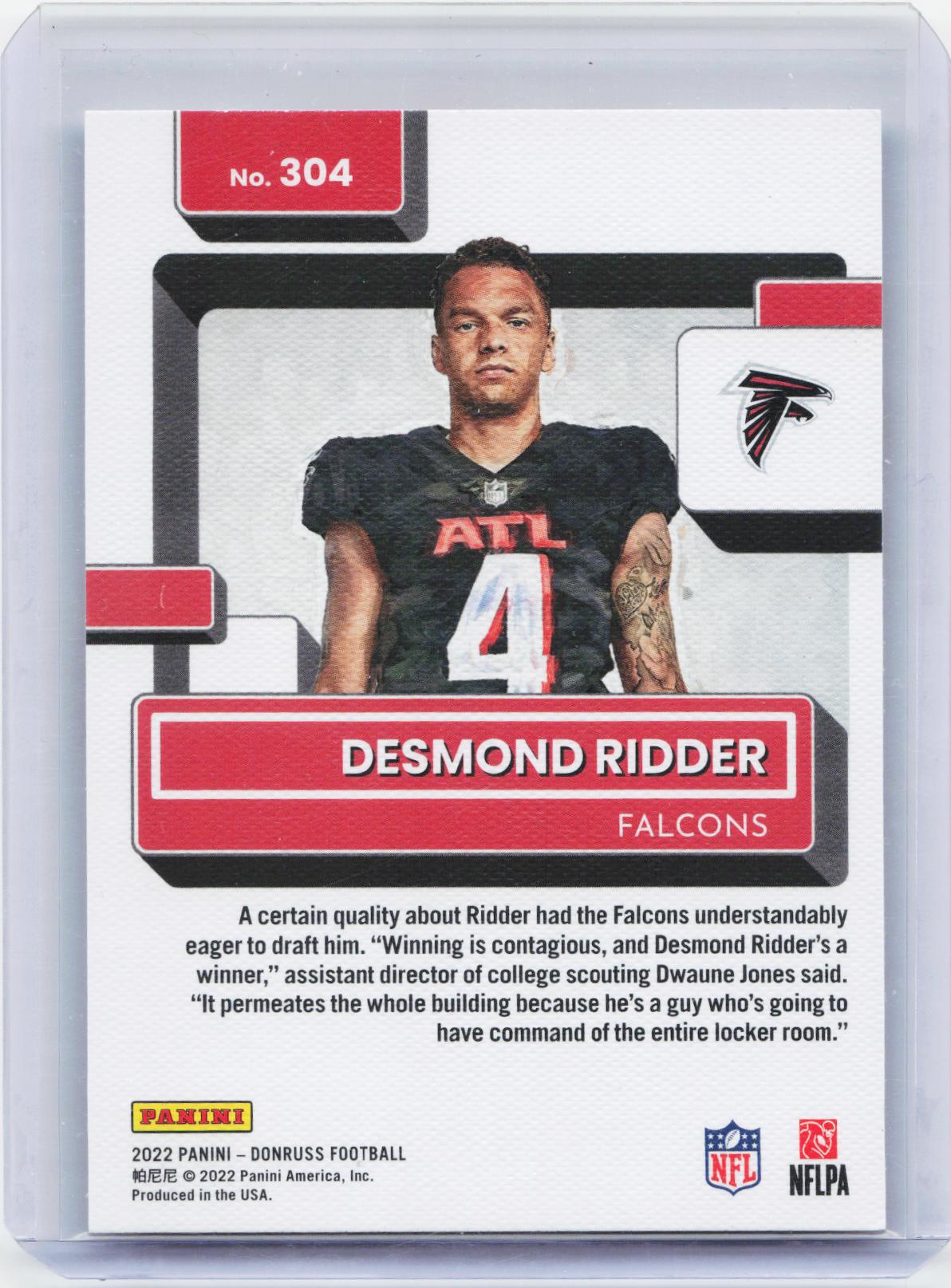 2022 Donruss #304 Desmond Ridder Canvas