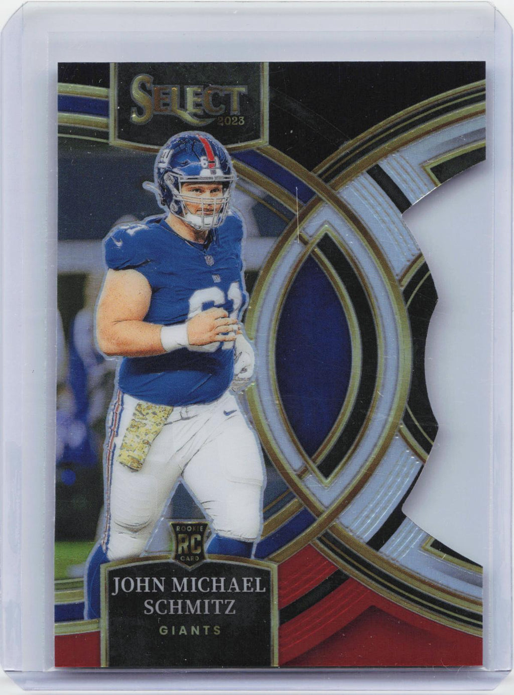 2023 Panini Select #168 John Michael Schmitz Red and Yellow Prizms Die Cuts