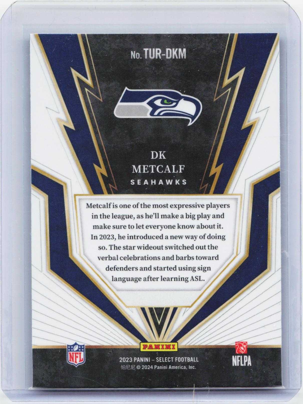 2023 Panini Select #TUR-DKM DK Metcalf Turbocharged