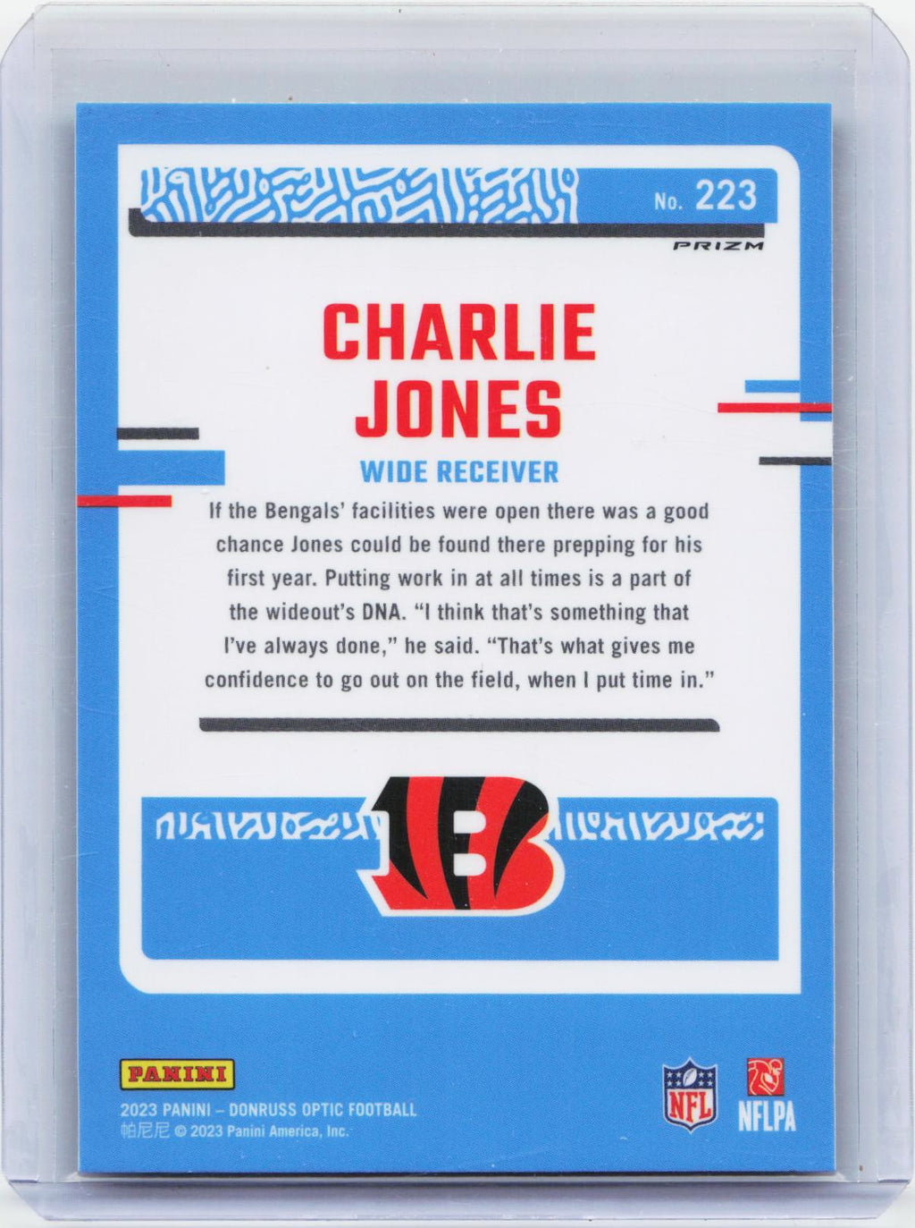 2023 Donruss Optic #223 Charlie Jones Green Hyper
