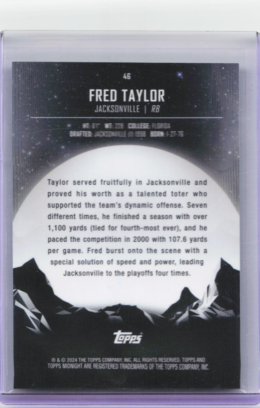 2024 Topps Midnight #46 Fred Taylor