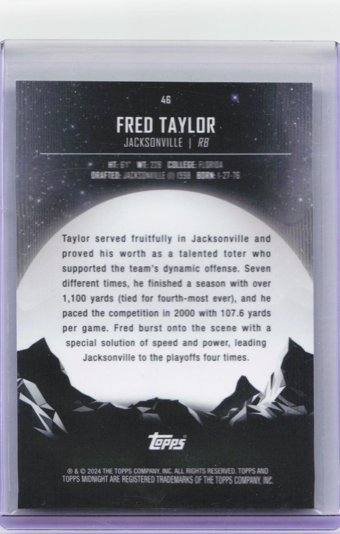 2024 Topps Midnight #46 Fred Taylor