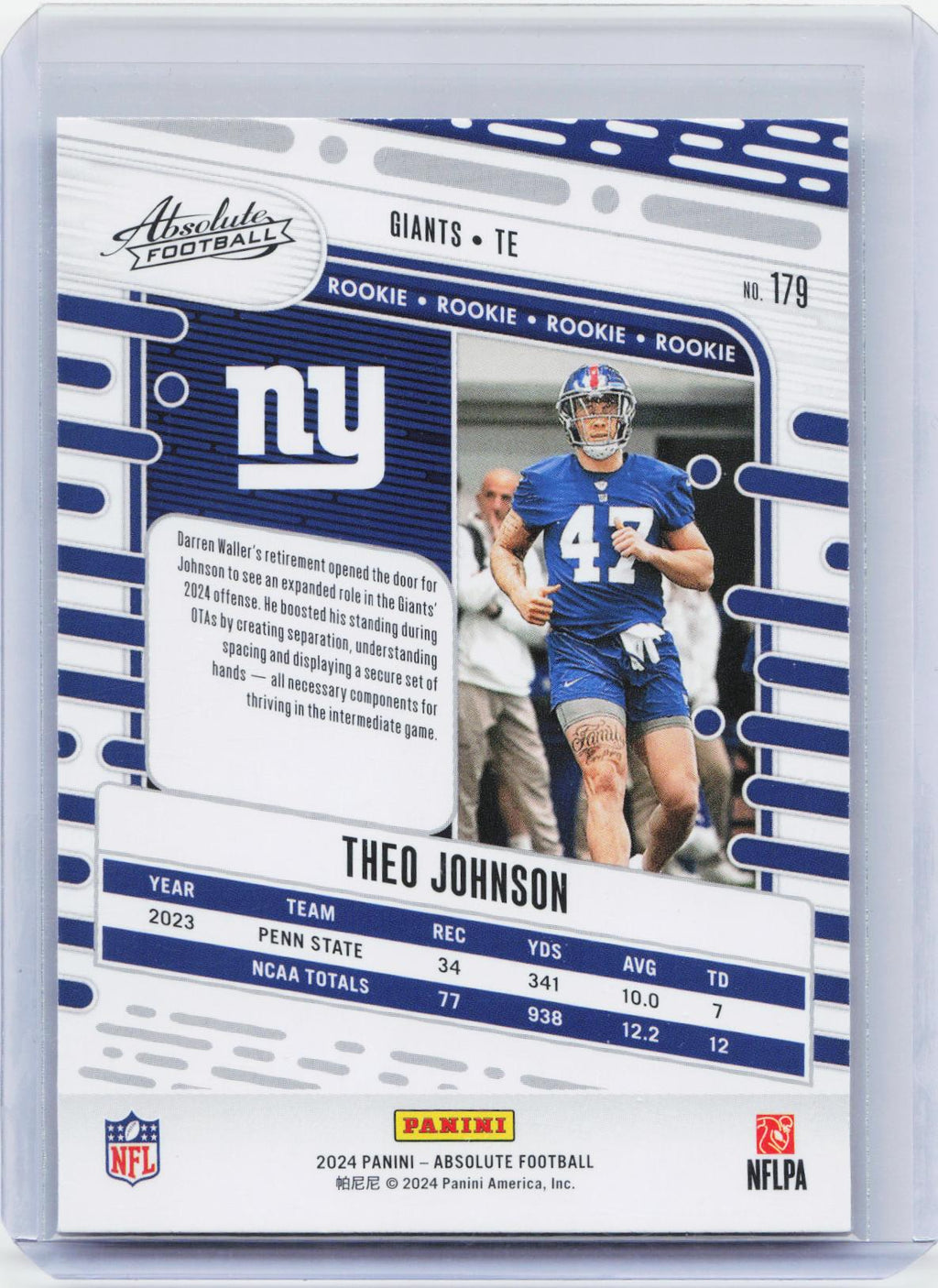 2024 Panini Absolute #179 Theo Johnson Retail