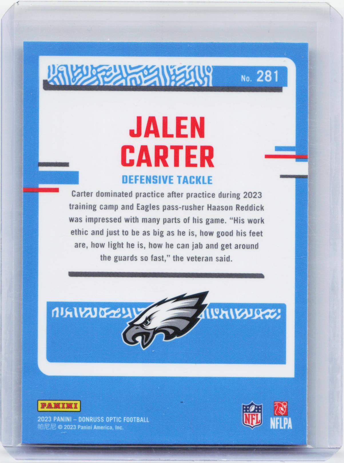 2023 Donruss Optic #281 Jalen Carter