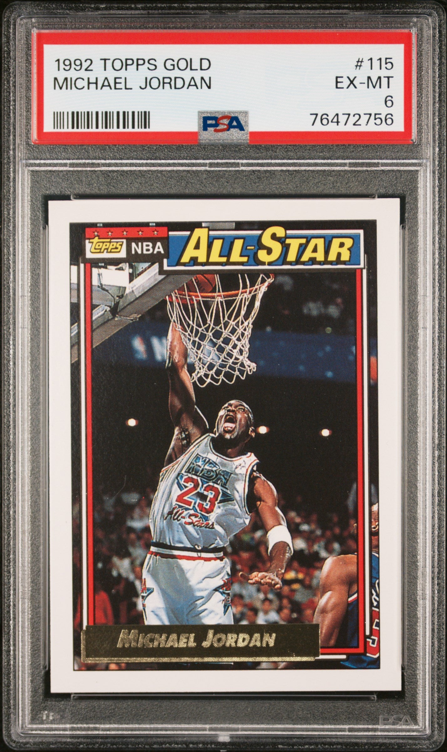 1992-93 Topps #115 Michael Jordan Gold PSA 6